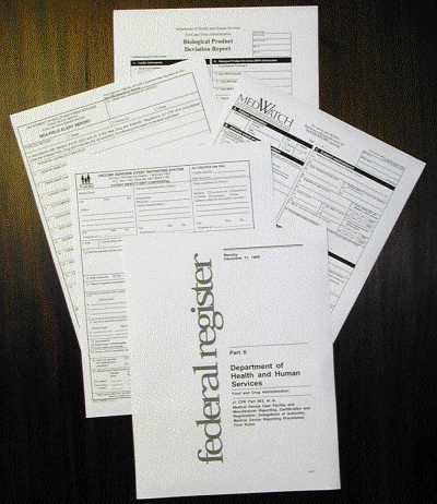 Required FDA notifications and sample forms